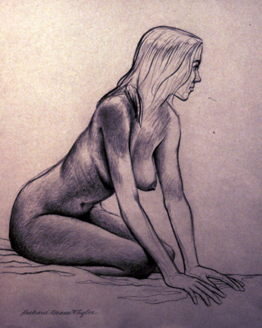 Nude Kneeling on the Ground