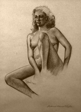 Nude with Leg up.